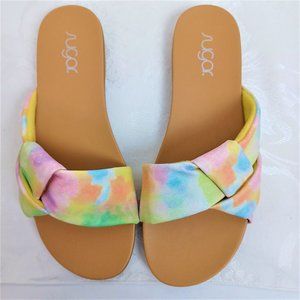 New Sugar Brand Tangerine Tie Dye Slide Sandals Size 5